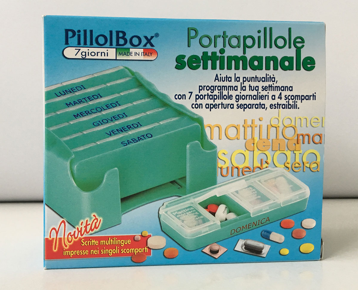 Portapillole settimanale Pillolbox Made in Italy